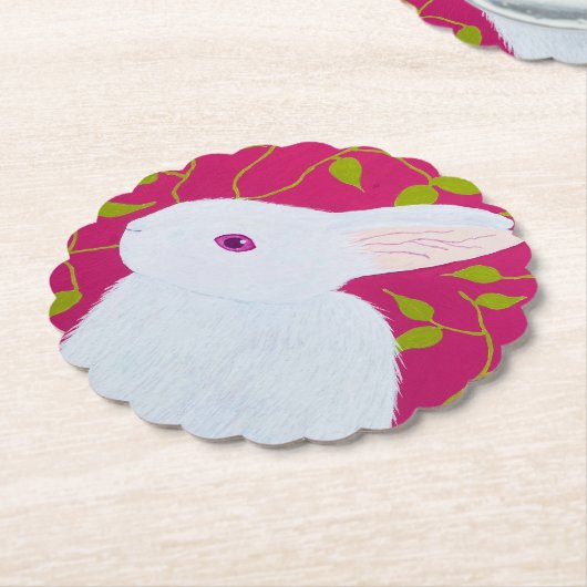 white rabbit kartonnen onderzetters (Gekanteld)