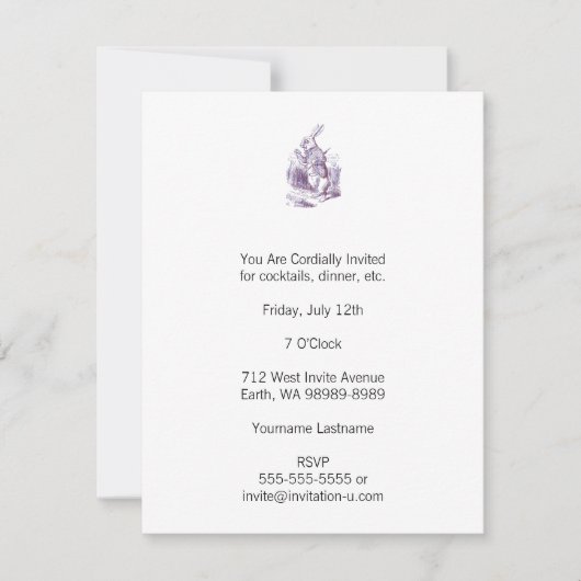 White Rabbit Letterpess Style Kaart (Voorkant)