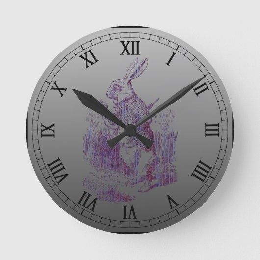 White Rabbit Letterpess Style Ronde Klok (Voorkant)