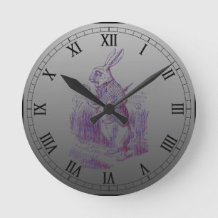 White Rabbit Letterpess Style Ronde Klok