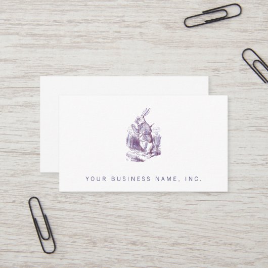 White Rabbit Letterpess Style Visitekaartje (Voorkant / Achterkant in situ)