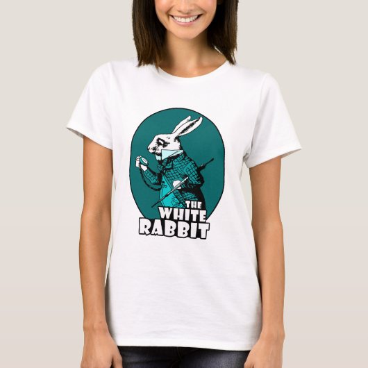 White Rabbit Logo Blauwgroen T-shirt (Voorkant)