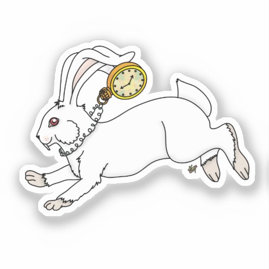 White Rabbit Mad Hatter Screwball Graphics Sticker (Voorkant)