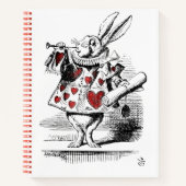 White Rabbit met Red Hearts Alice in Wonderland Notitieboek (Voorkant)