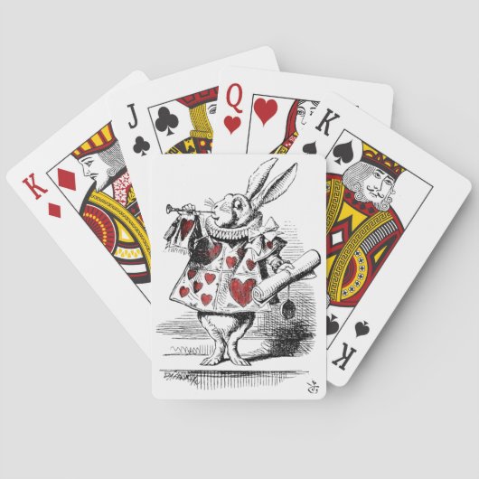 White Rabbit met Red Hearts Alice in Wonderland Pokerkaarten (Achterkant)