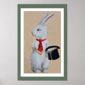 White Rabbit met Tophat Poster (Voorkant)
