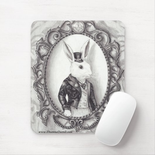 White Rabbit Mousepad Alice in Wonderland Mousepad Muismat (Met muis)