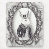 White Rabbit Mousepad Alice in Wonderland Mousepad Muismat (Voorkant)