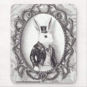 White Rabbit Mousepad Alice in Wonderland Mousepad Muismat