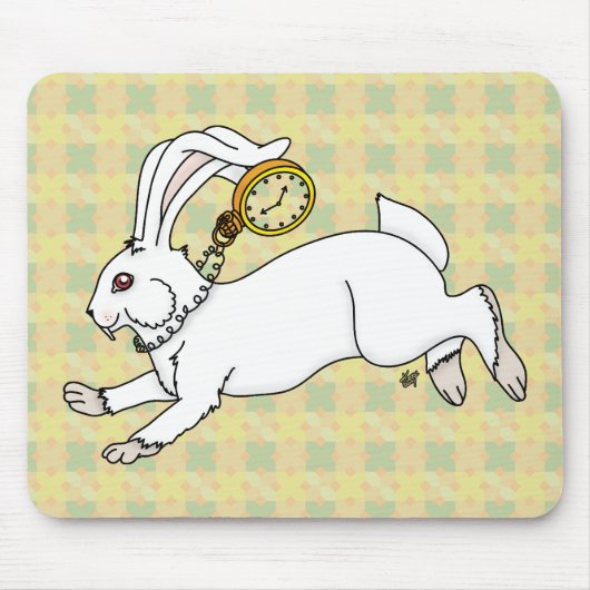White Rabbit Mousepad Muismat (Voorkant)