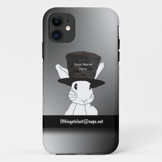 White Rabbit Name Top Hat iPhone 5 Hoesje (Achterkant)