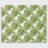 White Rabbit on Green Tiled Home Decor Cadeaupapier (Vlak)