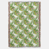 White Rabbit on Green Tiled Home Decor Deken (Voorkant Verticaal)