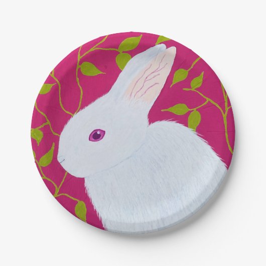 white rabbit papieren bordje (Voorkant)