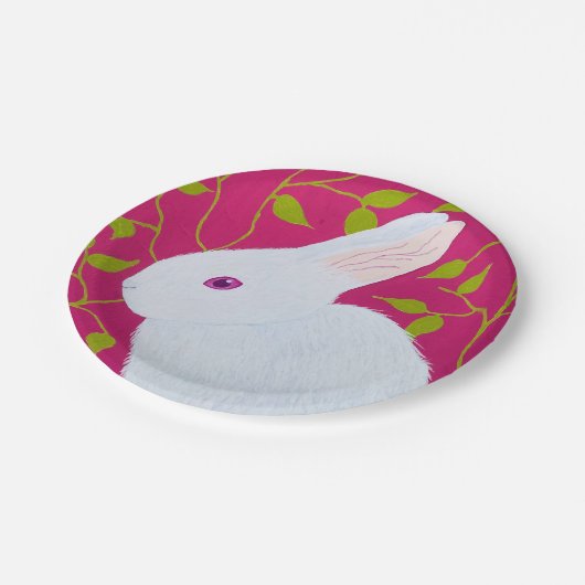 white rabbit papieren bordje (Gekanteld)