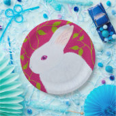 white rabbit papieren bordje (Feest)