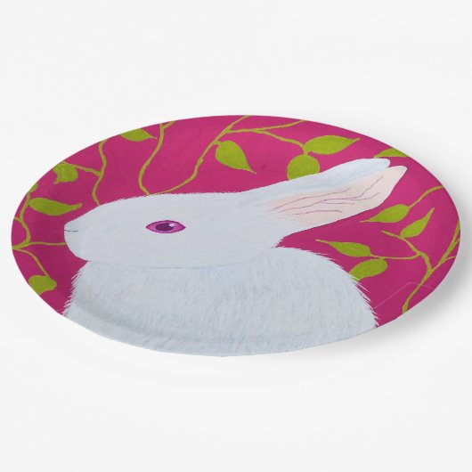 white rabbit papieren bordje (Gekanteld)