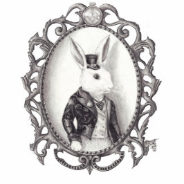 White Rabbit Photo Sculpture Alice in Wonderland Staand Fotobeeldje