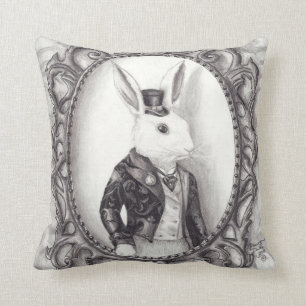 White Rabbit Pillow Alice in Wonderland Pillow Kussen