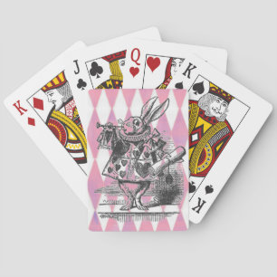 White Rabbit Pink Harlequin Cards Pokerkaarten