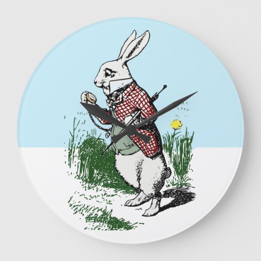 White Rabbit Pocketwatch Clock Alice in Wonderland Grote Klok (Voorkant)
