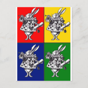White Rabbit Pop Art Briefkaart