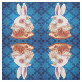 White Rabbit Pop Surrealisme Illustration fabric Stof (Swatch)