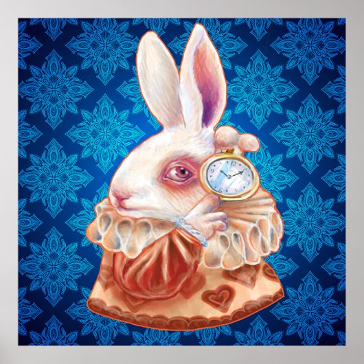 White Rabbit Pop Surrealisme Illustration Poster (Voorkant)