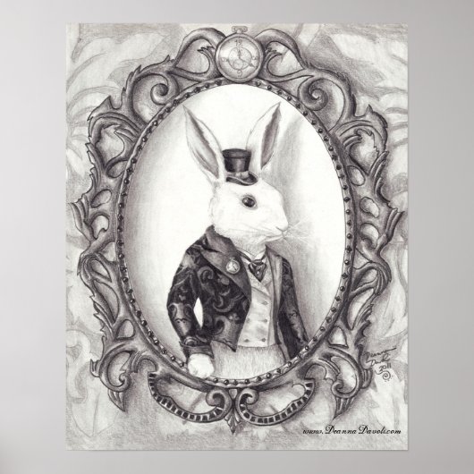 White Rabbit Poster White Rabbit Art Wonderland (Voorkant)