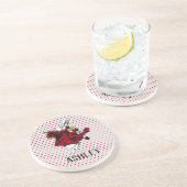 White Rabbit Queens Garb Personalized Zandsteen Onderzetter (Zijkant)