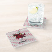White Rabbit Queens Garb Persoonlijk Glazen Onderzetter (Schuin)