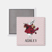 White Rabbit Queens Garb Persoonlijk Magneet (Voorkant / Achterkant)