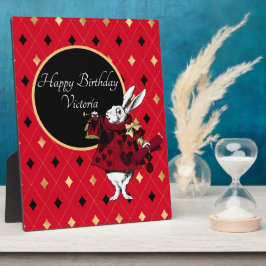 White Rabbit (Red Birthday Tabletop) Fotoplaat