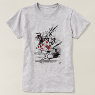 White Rabbit Red Heart Alice in Wonderland T-shirt