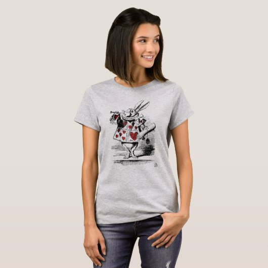White Rabbit Red Heart Alice in Wonderland  T-shirt (Voorkant volledig)