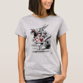 White Rabbit Red Heart Alice in Wonderland  T-shirt (Voorkant)