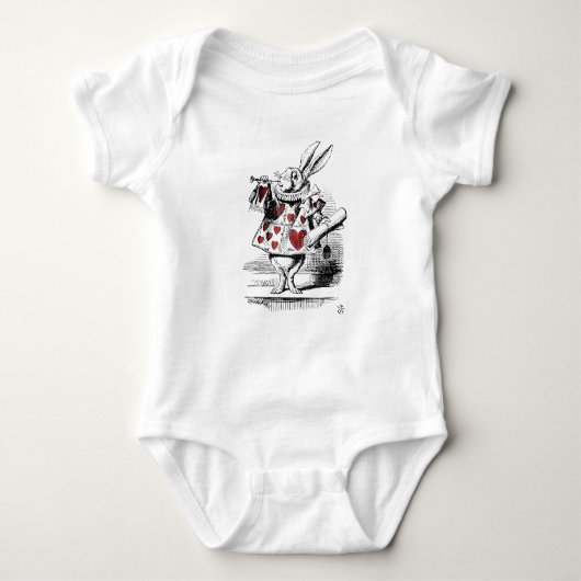 White Rabbit Red Hearts Alice in Wonderland Cute Romper (Voorkant)