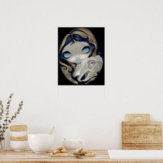 White Rabbit Resurrected ART PRINT gothic Alice (Keuken)