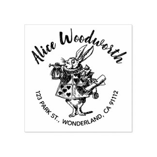 White Rabbit rubber adres stempel