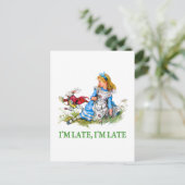 White Rabbit Rushes van Alice, "Ik ben laat, ik be Briefkaart (Staand voorkant)