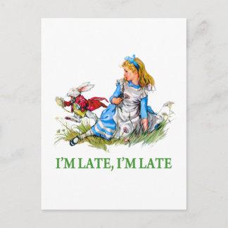 White Rabbit Rushes van Alice, "Ik ben laat, ik be Briefkaart