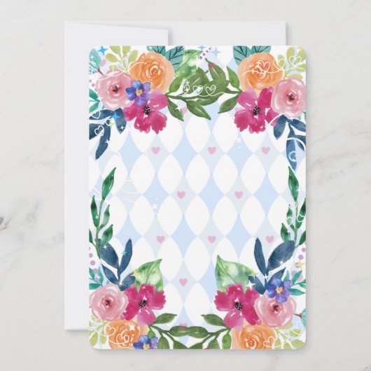 White Rabbit Story Tale Unmerry Birthday Party Inv Kaart (Achterkant)