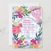 White Rabbit Story Tale Unmerry Birthday Party Inv Kaart (Voorkant)