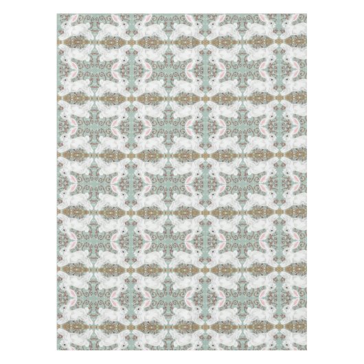 White Rabbit Tablecloth Kerstmis Berry Soft Green Tafelkleed (Voorkant)