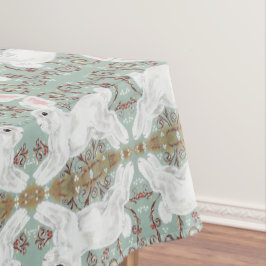 White Rabbit Tablecloth Kerstmis Berry Soft Green Tafelkleed