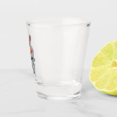 White Rabbit Thumbs Up Sign Black Bow Stropdas Shot Glas (Rechts)