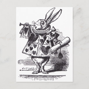 White Rabbit Trumpet Briefkaart