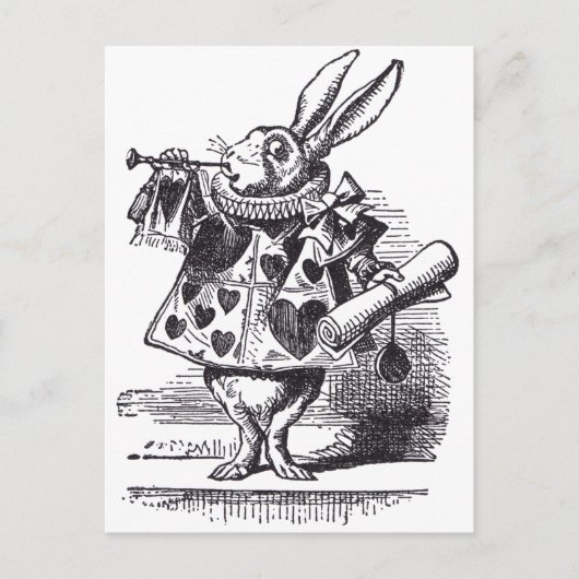 White Rabbit Trumpet Briefkaart (Voorkant)