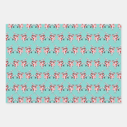 White Rabbit Trumpeter Alice in Wonderland DIY Col Inpakpapier Vel (Voorkant 2)