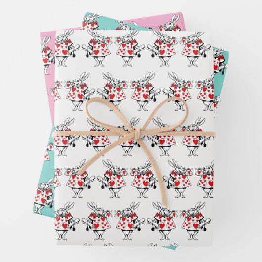 White Rabbit Trumpeter Alice in Wonderland DIY Col Inpakpapier Vel (In situ)